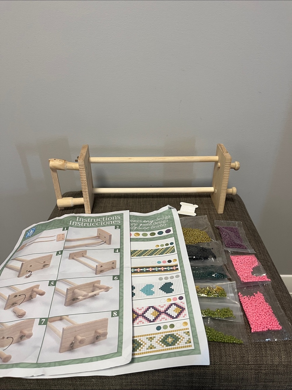 DIY Wooden Bead Loom Bracelet Making Kit – Seed Beads & Patterns Included